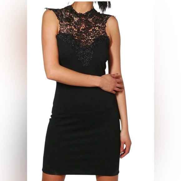 Windsor Black Lace Mini Dress - Picture 1 of 9